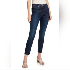 Veronica Beard Faye 11" Skinny Jeans Debbie Ankle High Rise Button Fly Size 27